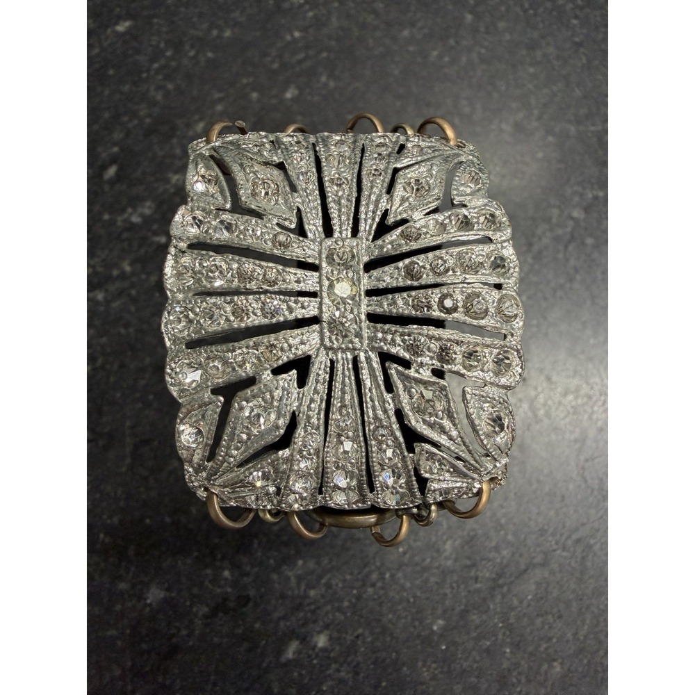 Angel Court Jewels Repurposed Antique Art Deco Rhinestone Shoe Buckle Bracelet
